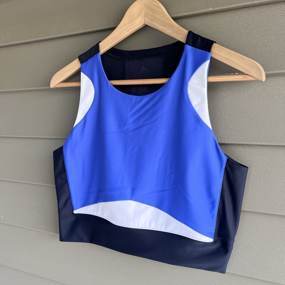Adidas Wanderlust Cropped Yoga Tank Top Women's Blue White CV4710
